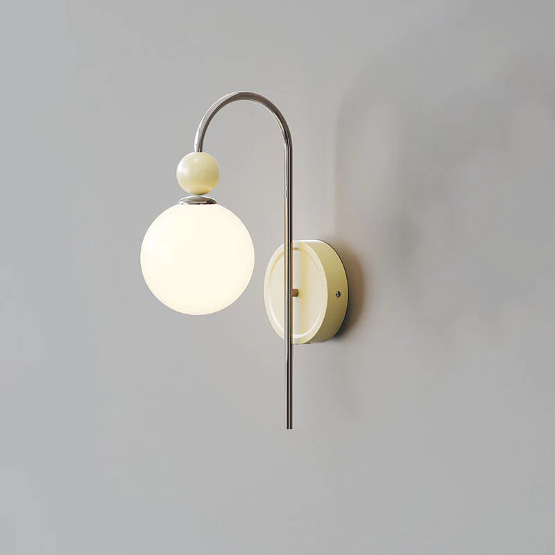 Murovud Modern LED Indoor Wall Lamp Red/Coffee Metal/Glass Bedroom