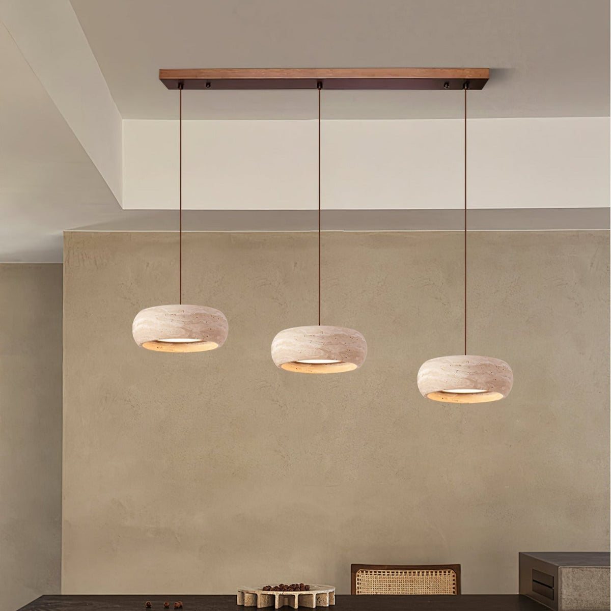 Miledom Donut-Shaped Pendant Lights Travertine