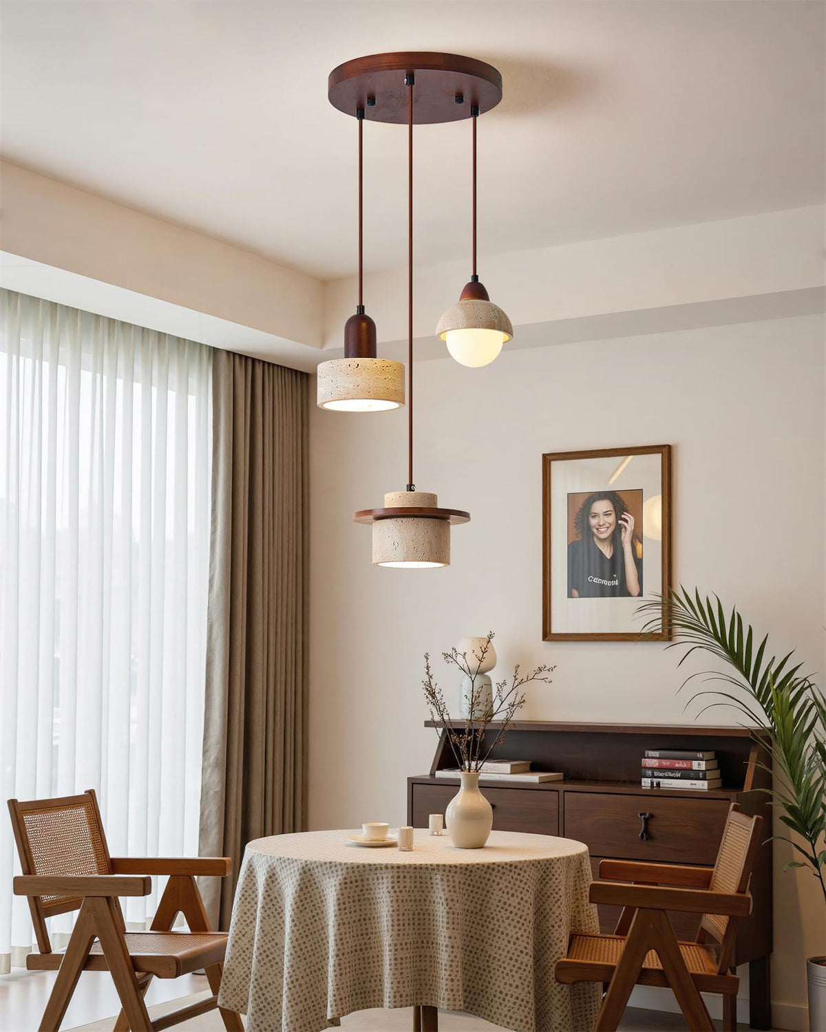 Eluno Pendant Lamp Set Multi-Light Travertine