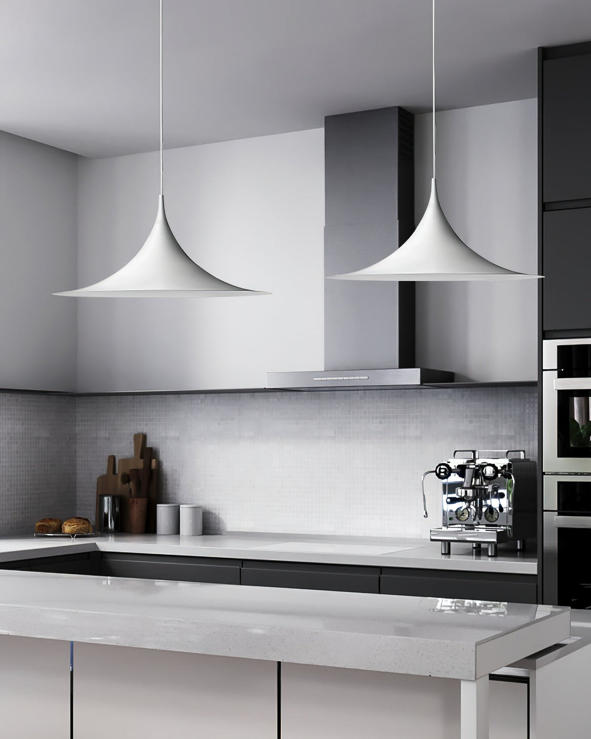 Viro Pendant Lamp Slim Neck and Wide Flare Contemporary Dining
