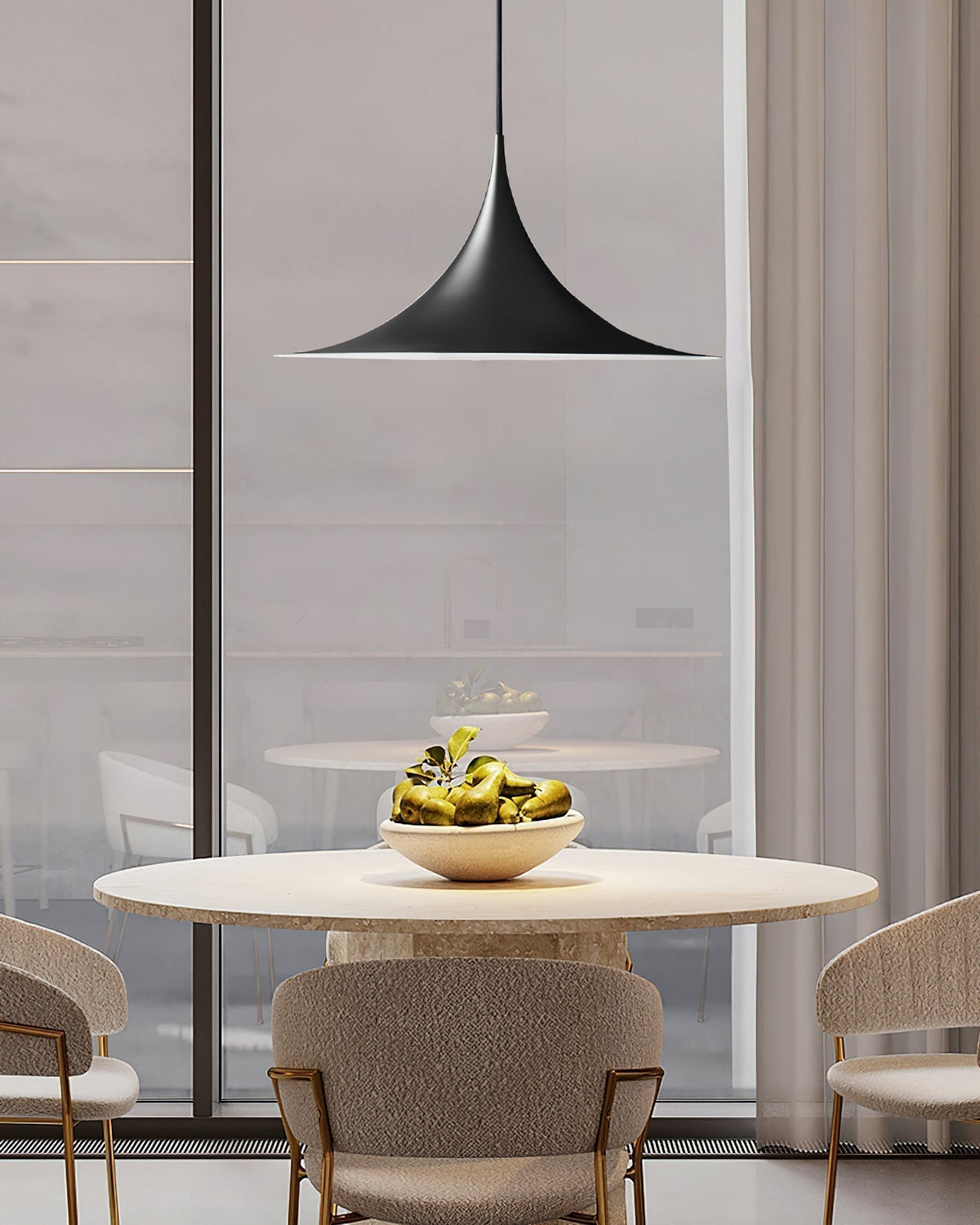 Viro Pendant Lamp Slim Neck and Wide Flare Contemporary Dining