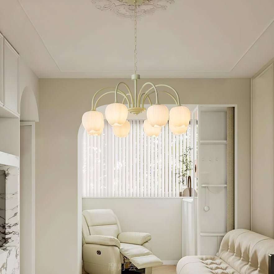 Eiraine Chandelier Tulip Matcha Glass