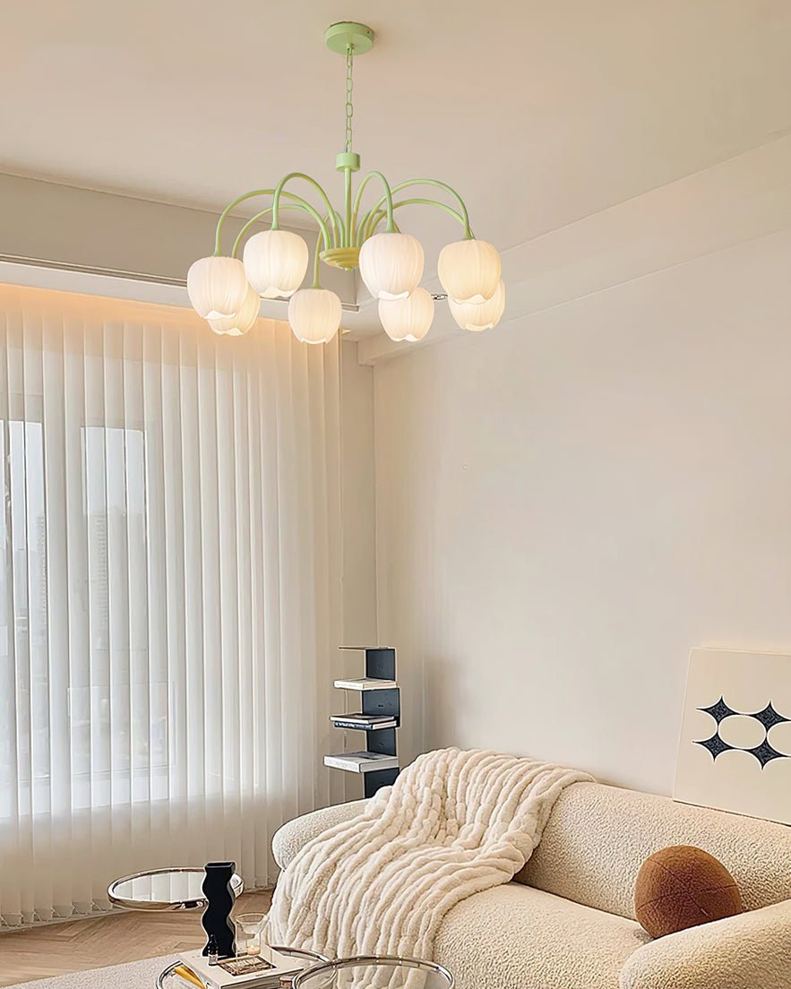 Eiraine Chandelier Tulip Matcha Glass