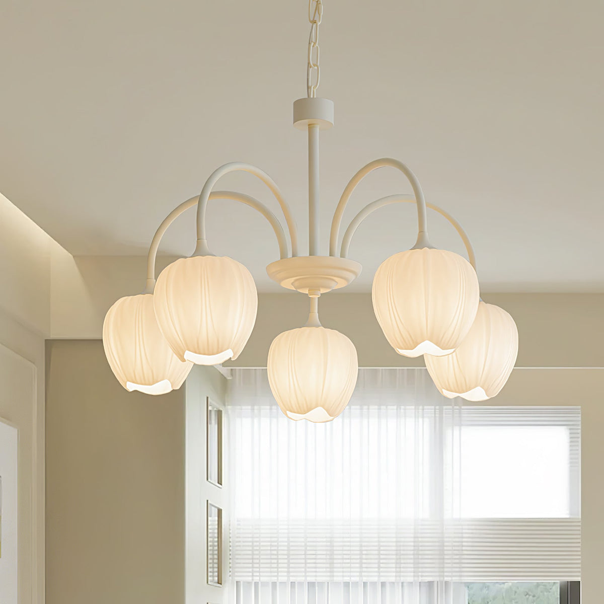 Eiraine Chandelier Tulip Matcha Glass