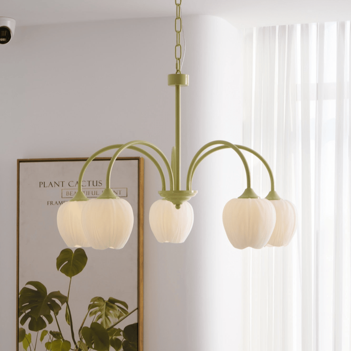 Eiraine Chandelier Tulip Matcha Glass