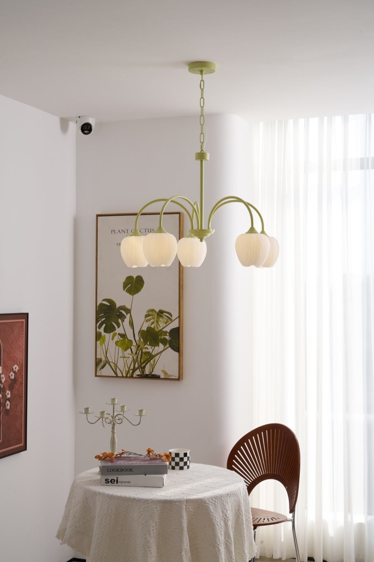 Eiraine Chandelier Tulip Matcha Glass