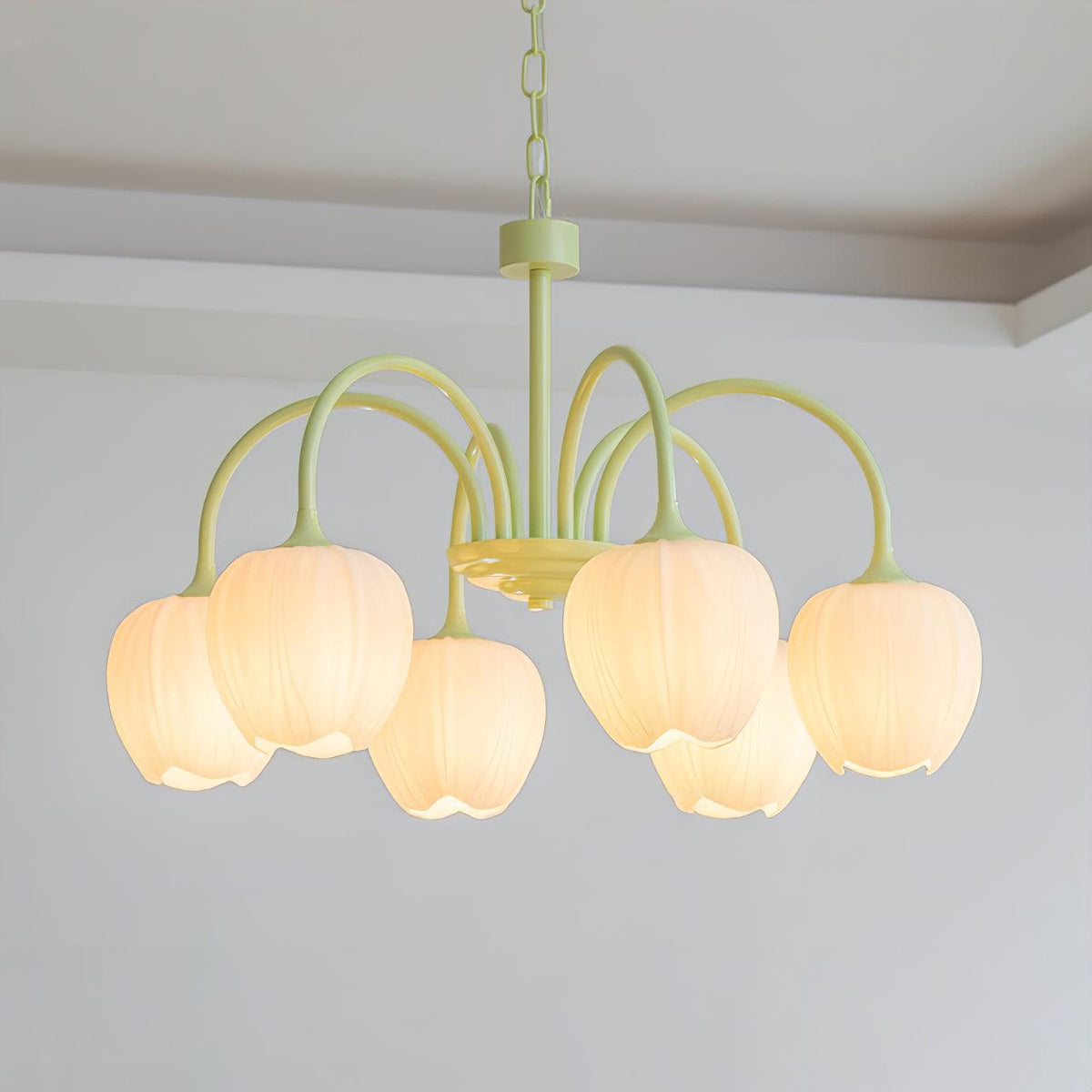 Eiraine Chandelier Tulip Matcha Glass
