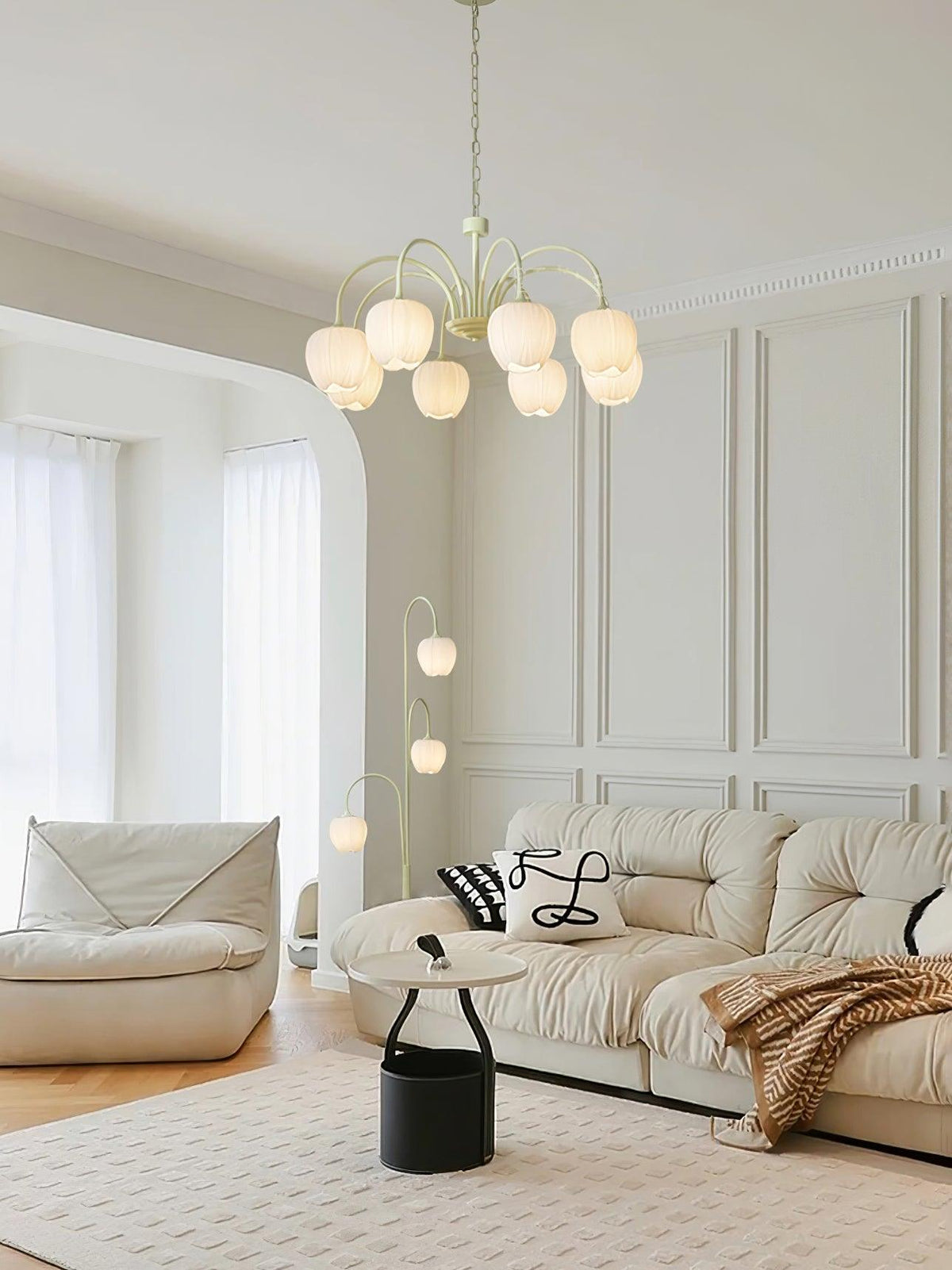 Eiraine Chandelier Tulip Matcha Glass