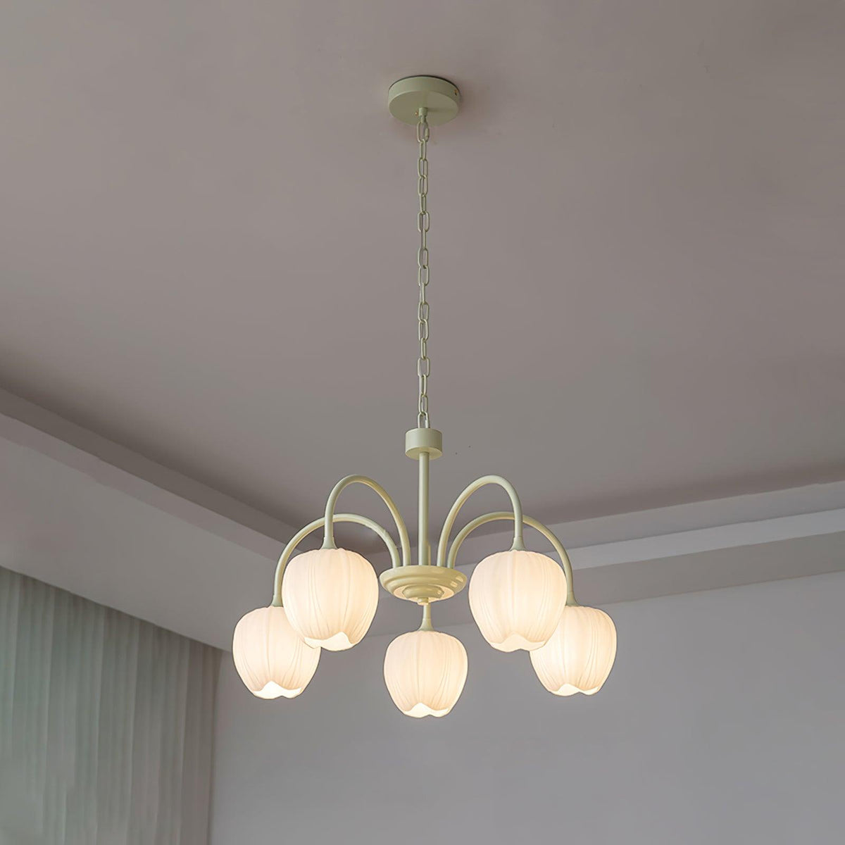 Eiraine Chandelier Tulip Matcha Glass