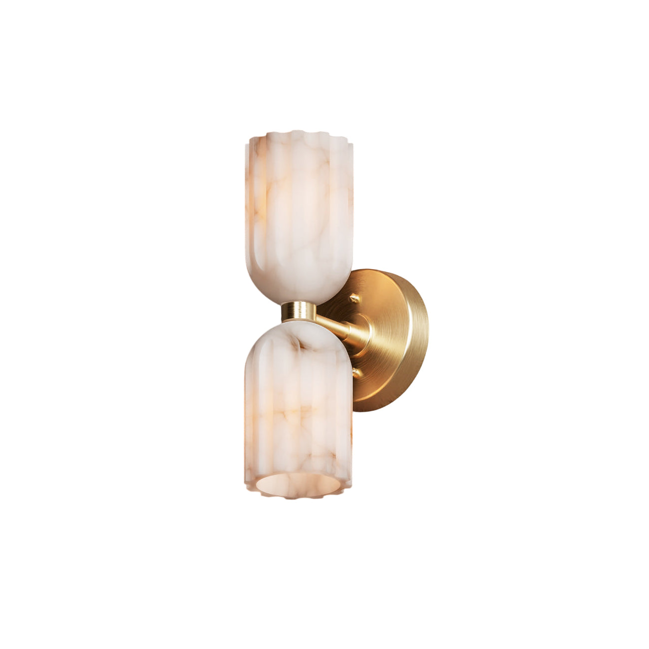 Uraeeth Double Brass Alabaster Wall Lamp