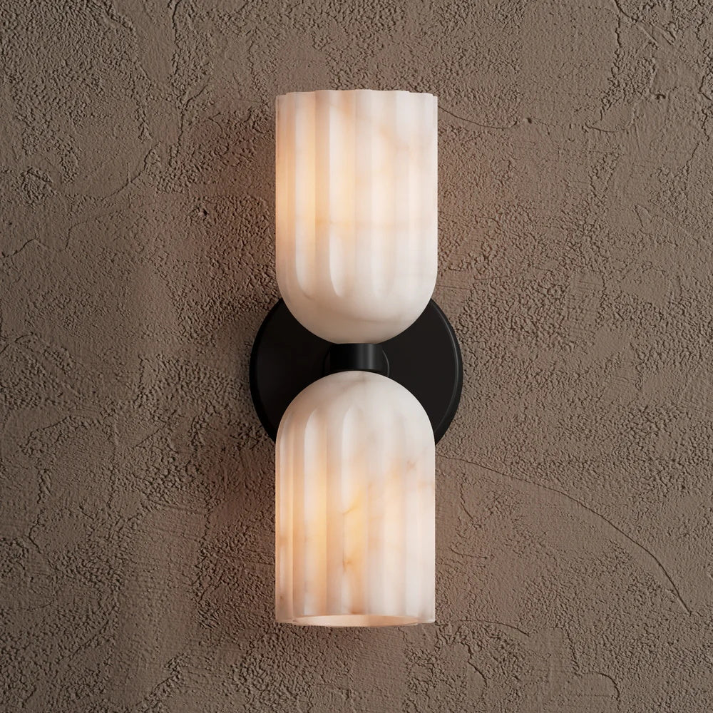 Uraeeth Double Brass Alabaster Wall Lamp