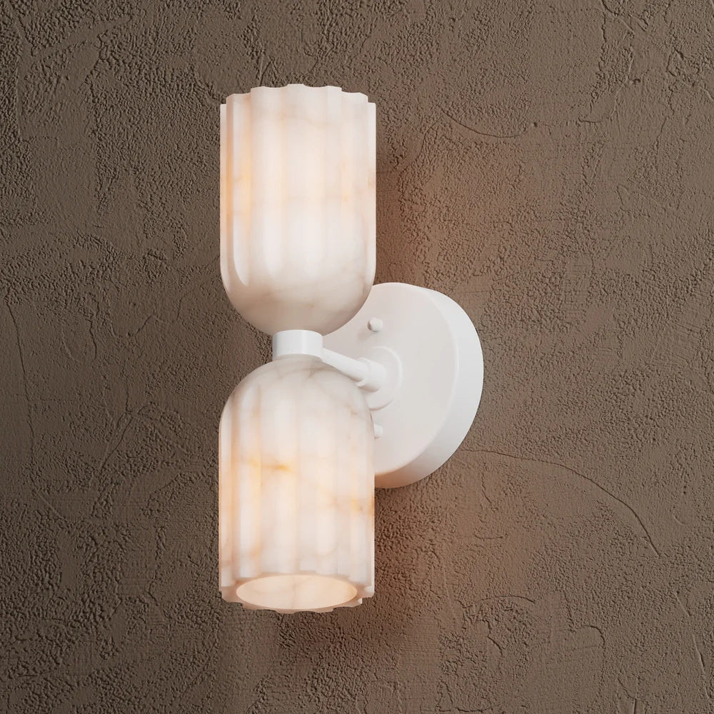 Uraeeth Double Brass Alabaster Wall Lamp