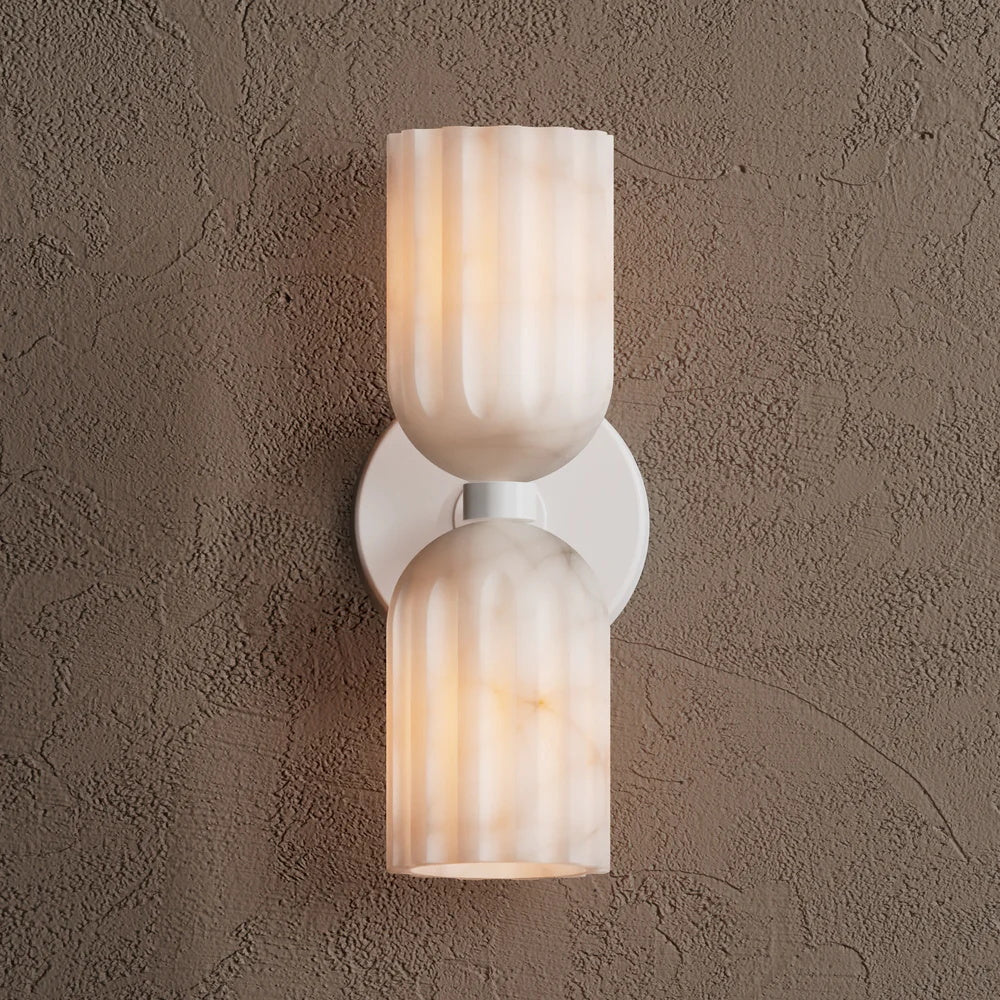 Uraeeth Double Brass Alabaster Wall Lamp