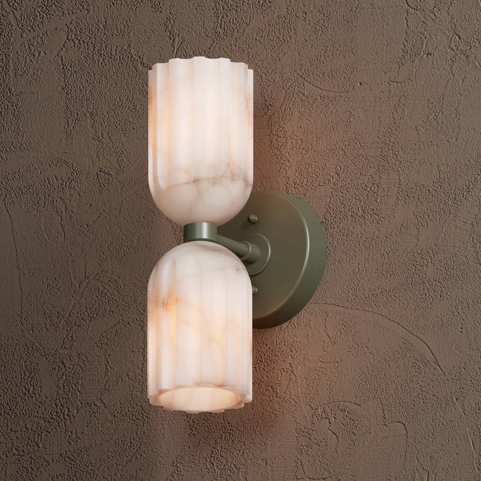 Uraeeth Double Brass Alabaster Wall Lamp
