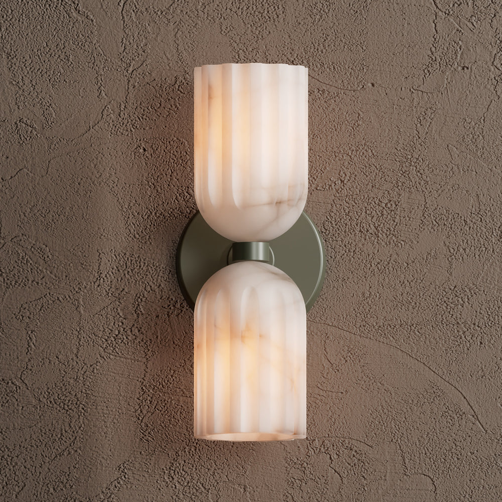 Uraeeth Double Brass Alabaster Wall Lamp