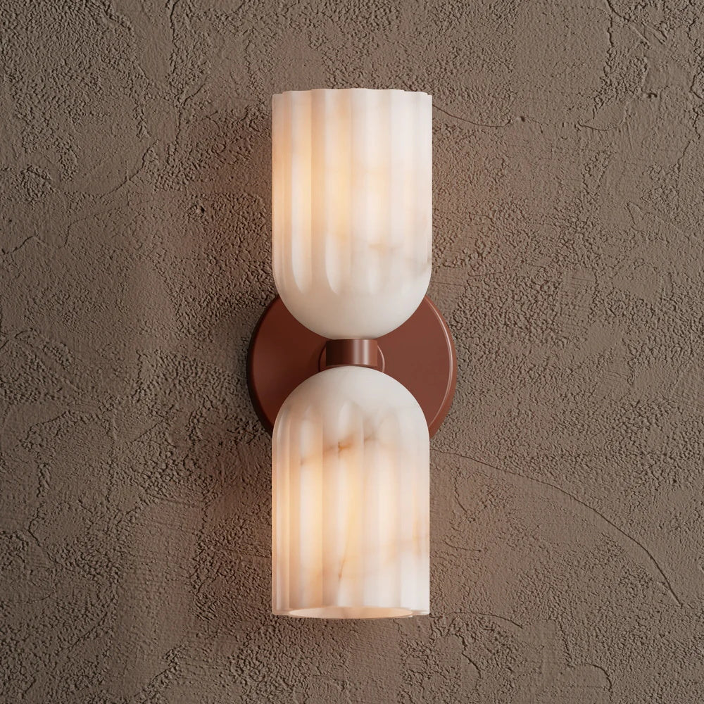 Uraeeth Double Brass Alabaster Wall Lamp