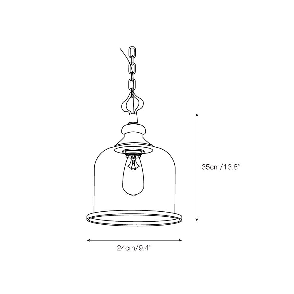 Sysolion Vintage Elegance Glass Pendant Lamp