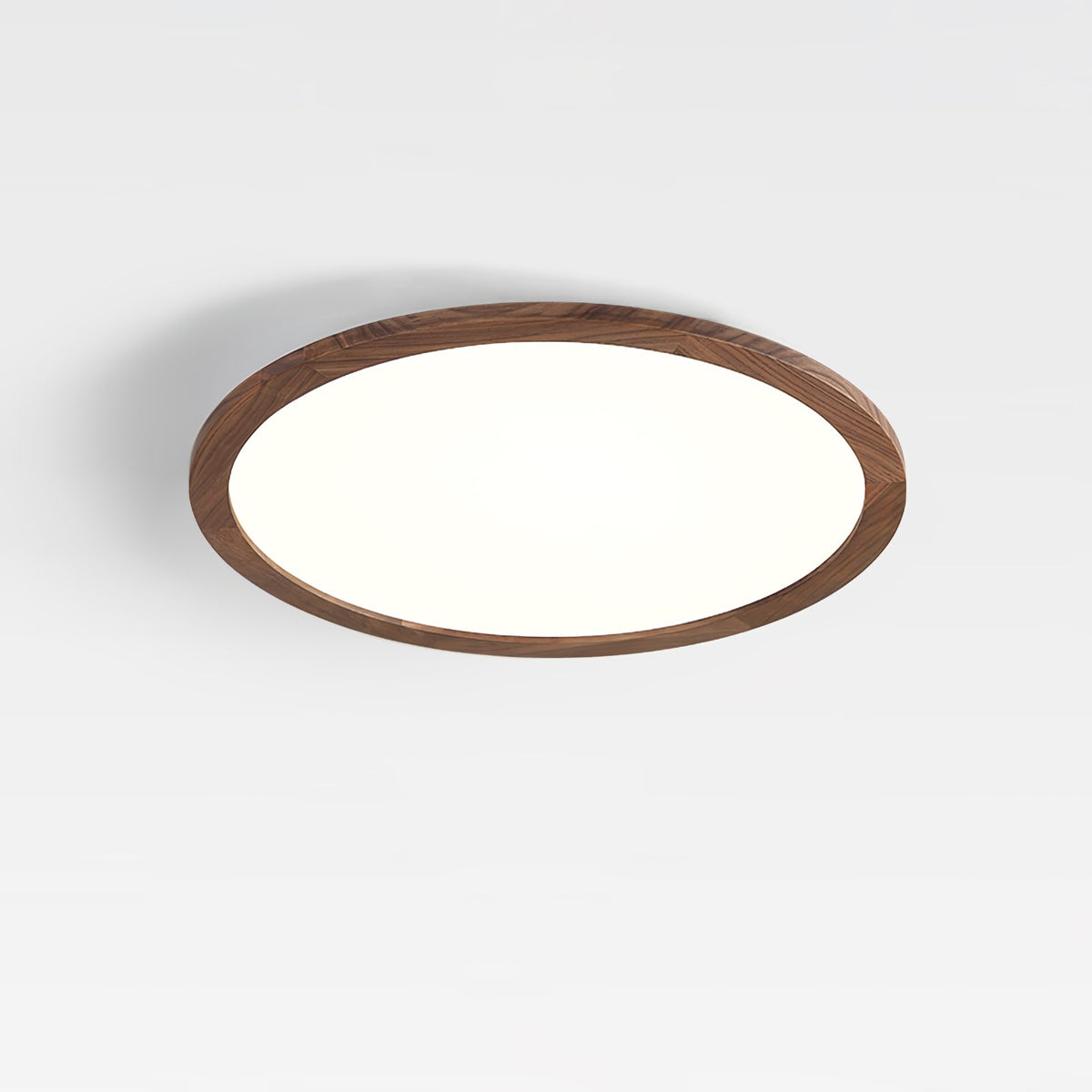 Rocor Ceiling Light Acrylic Thin Round Walnut Look Minimalist