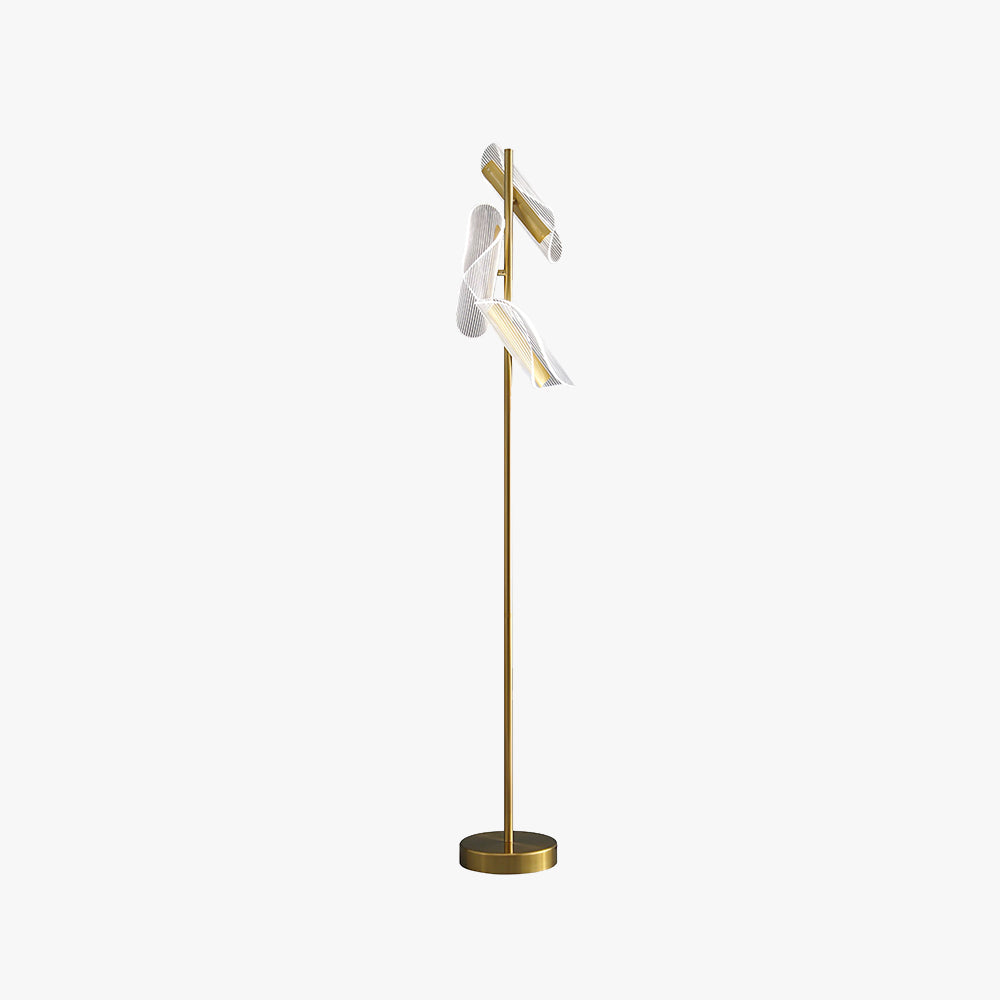 Vuridol Floor Lamp Waves/3 Heads Modern, , Gold/White, Living Room