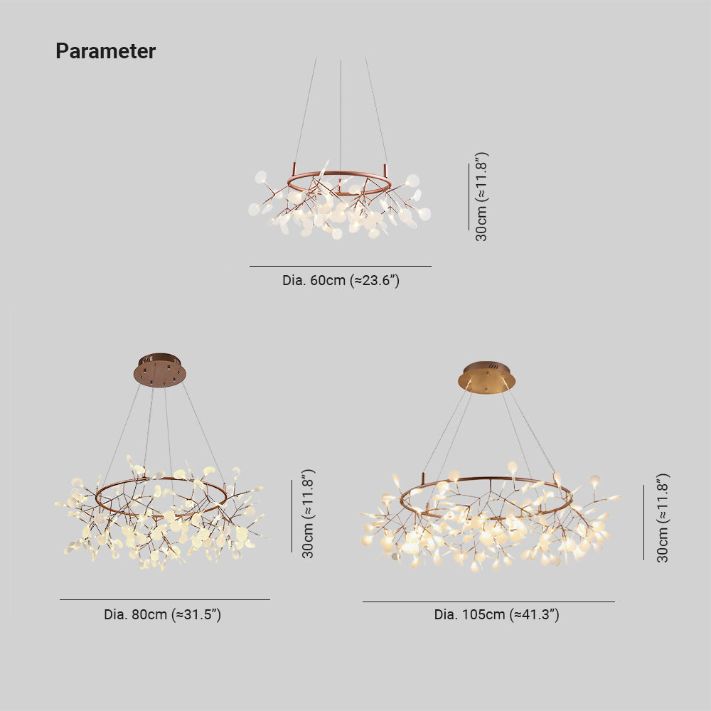 Siremud Unique Round Sputnik Art Deco Firefly Chandelier, Living Room/ Bedroom