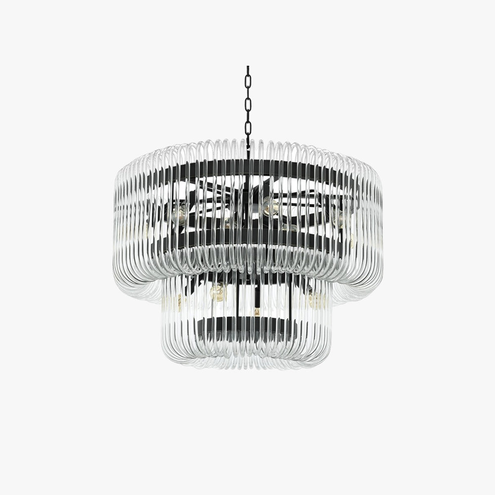Gasatim Modern Luxury LED Chandelier Ceiling Light Black/Gold Glass Living Room