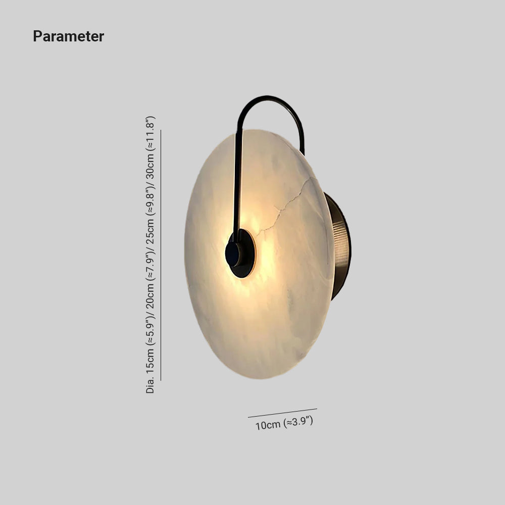 Kristy Alabaster LED Wall Lamp Round Iconic Circular