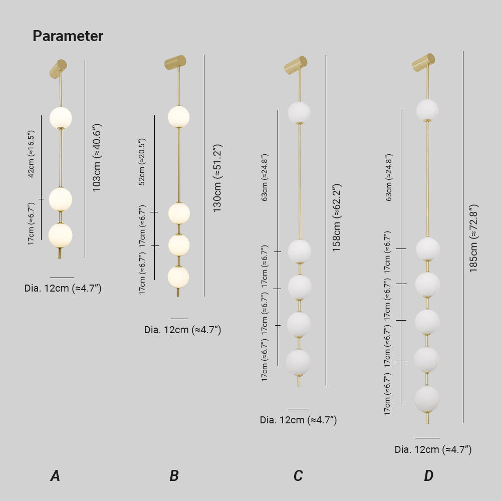 Bugogek Vertical Balls Wall Lamp