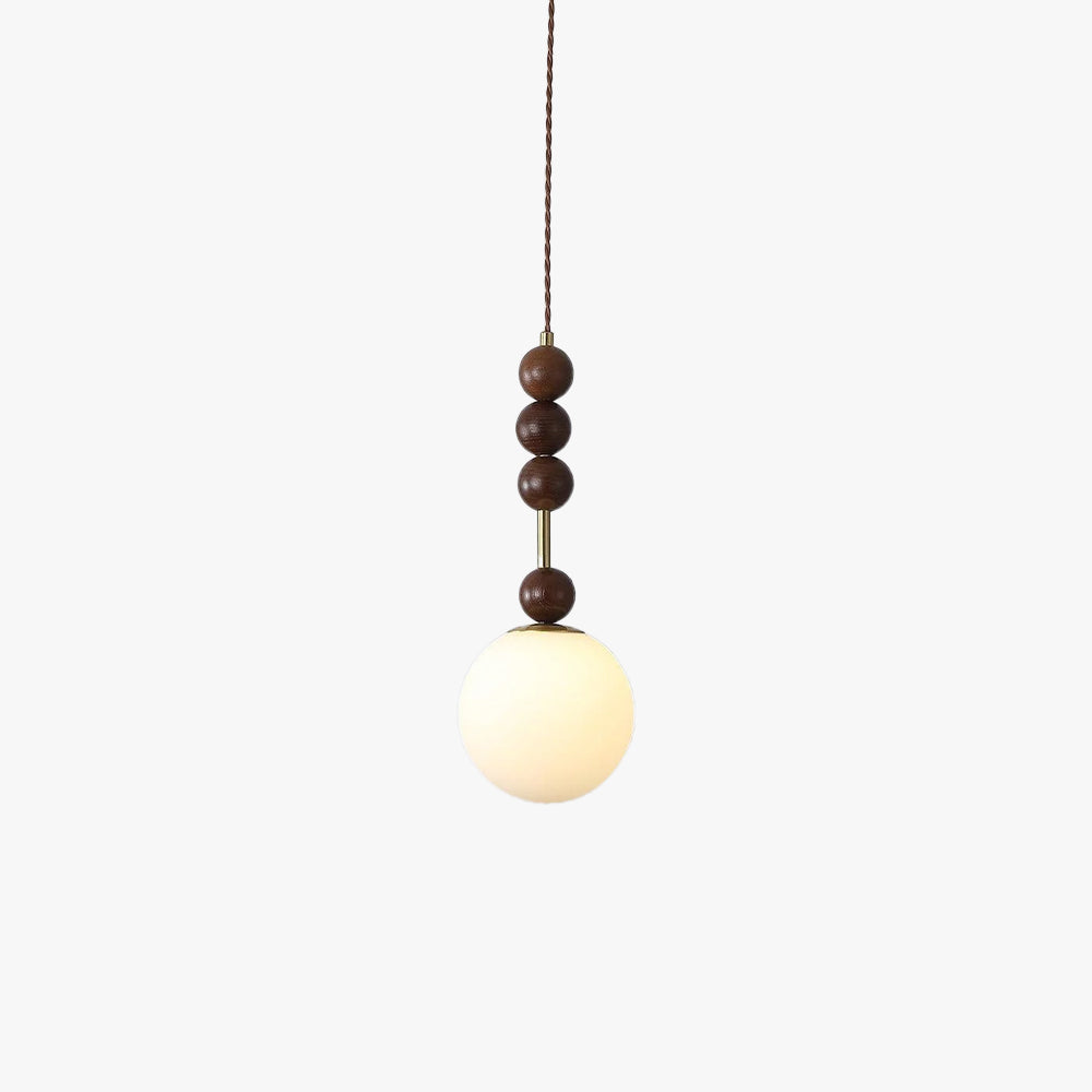 Cidemus Vintage Globe Pendant Light Wooden Beads