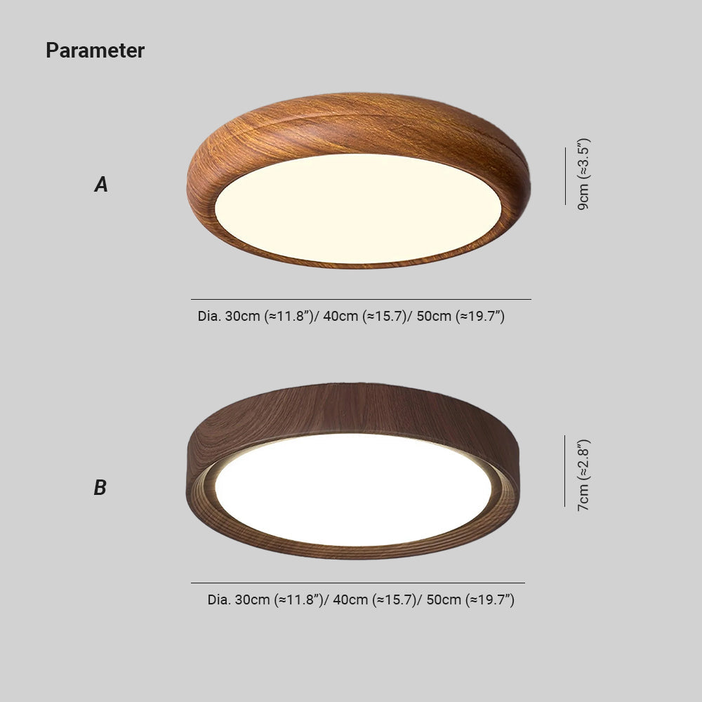 Gigenek Wood Grain Round Ceiling Light
