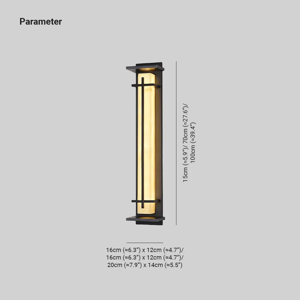 Ray Square Outdoor Wall Light  Imitation Alabaster Waterproof