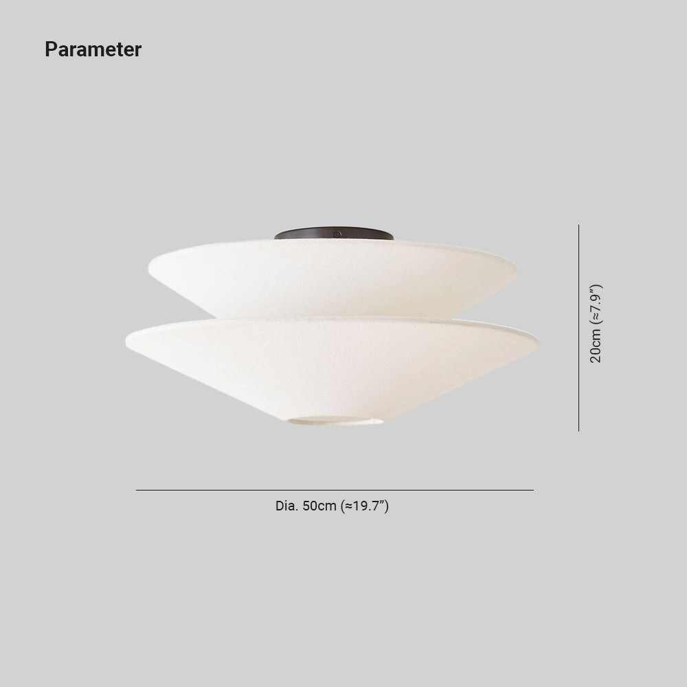 Rivesal Ceiling Light Double Cone Fabric