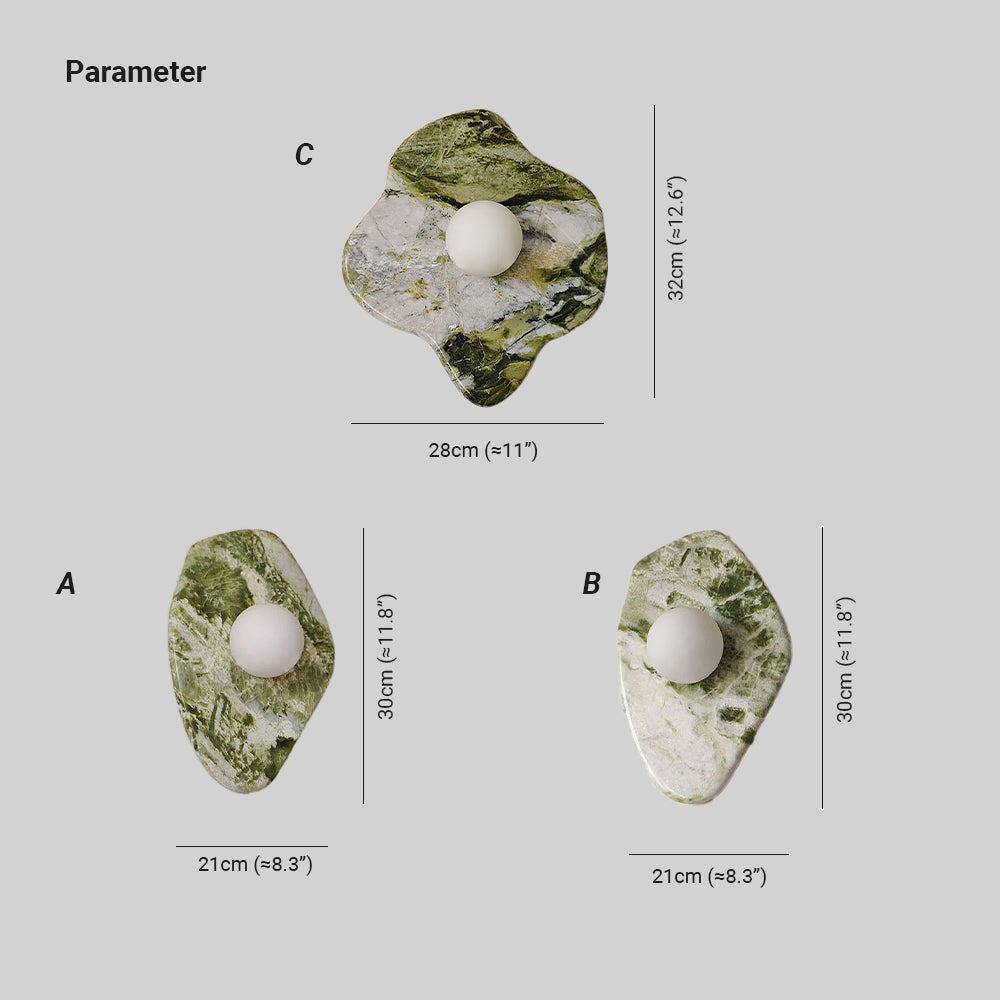 Cakebum Green Marble Organic Wall Lamp