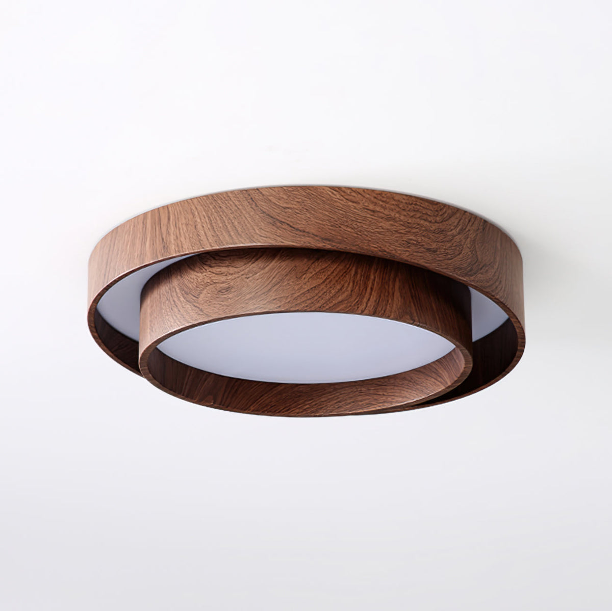 Pimegon Ceiling Light Double - Ring Walnut Color