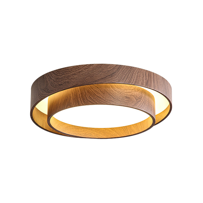 Pimegon Ceiling Light Double - Ring Walnut Color