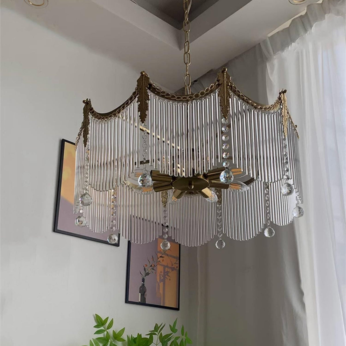 Higuvil Chandeliers Luxurious Glass Farmhouse