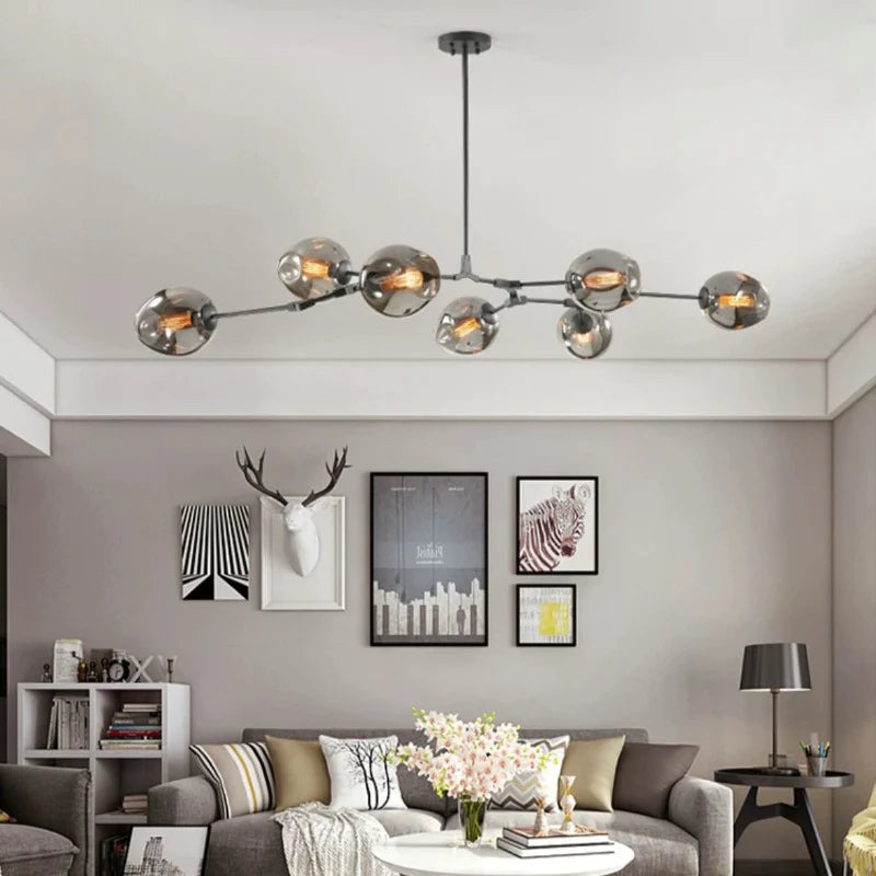 Zerin Nordic Modern Glass Pendant Light Clear Bubble-Neutral Decor
