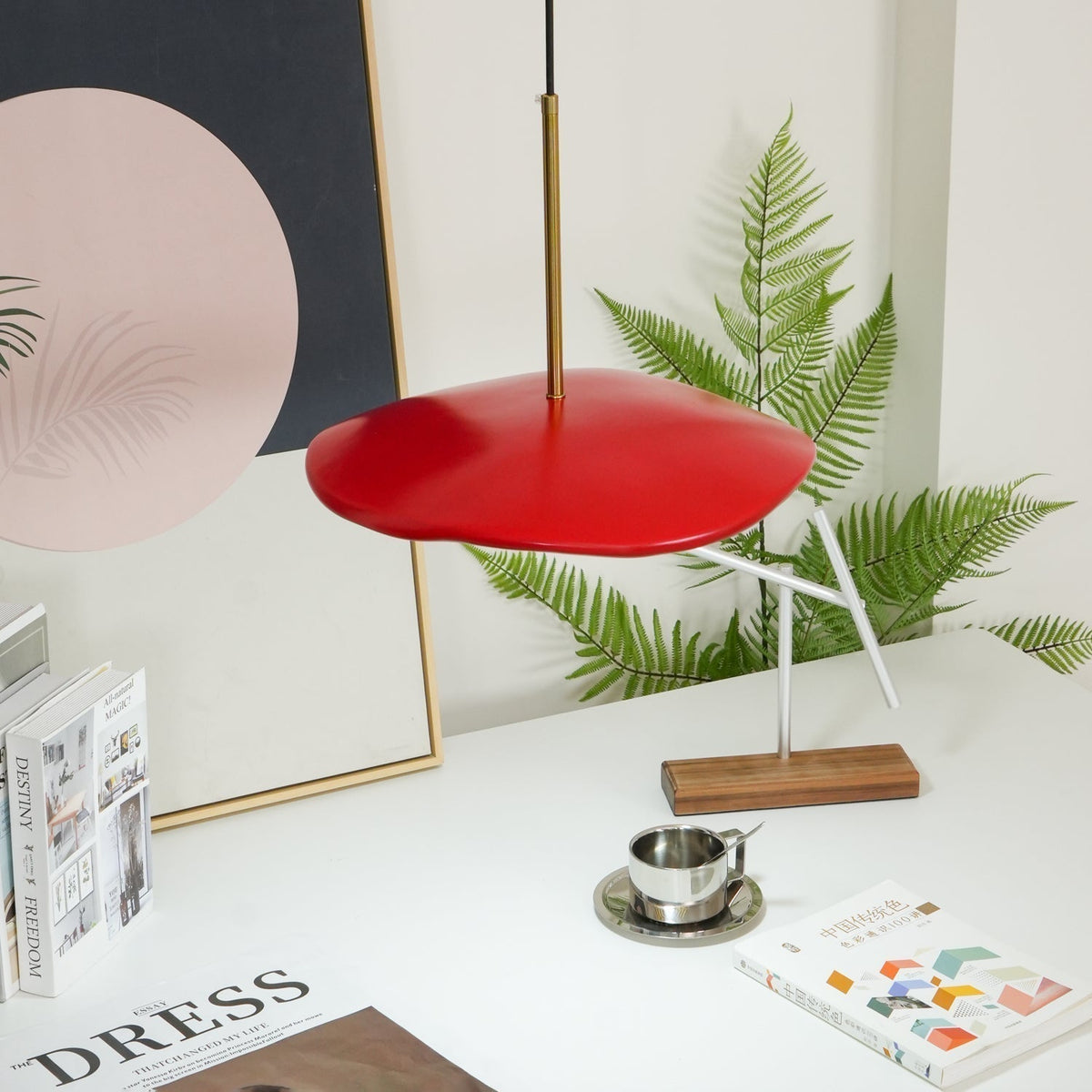 Mariva Pendant Lamp Wave Shape Gold Accent