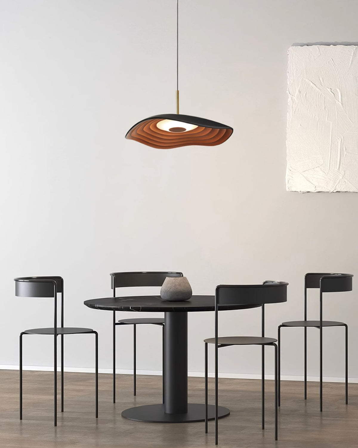Mariva Pendant Lamp Wave Shape Gold Accent
