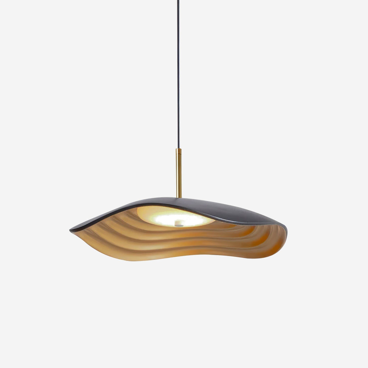 Mariva Pendant Lamp Wave Shape Gold Accent
