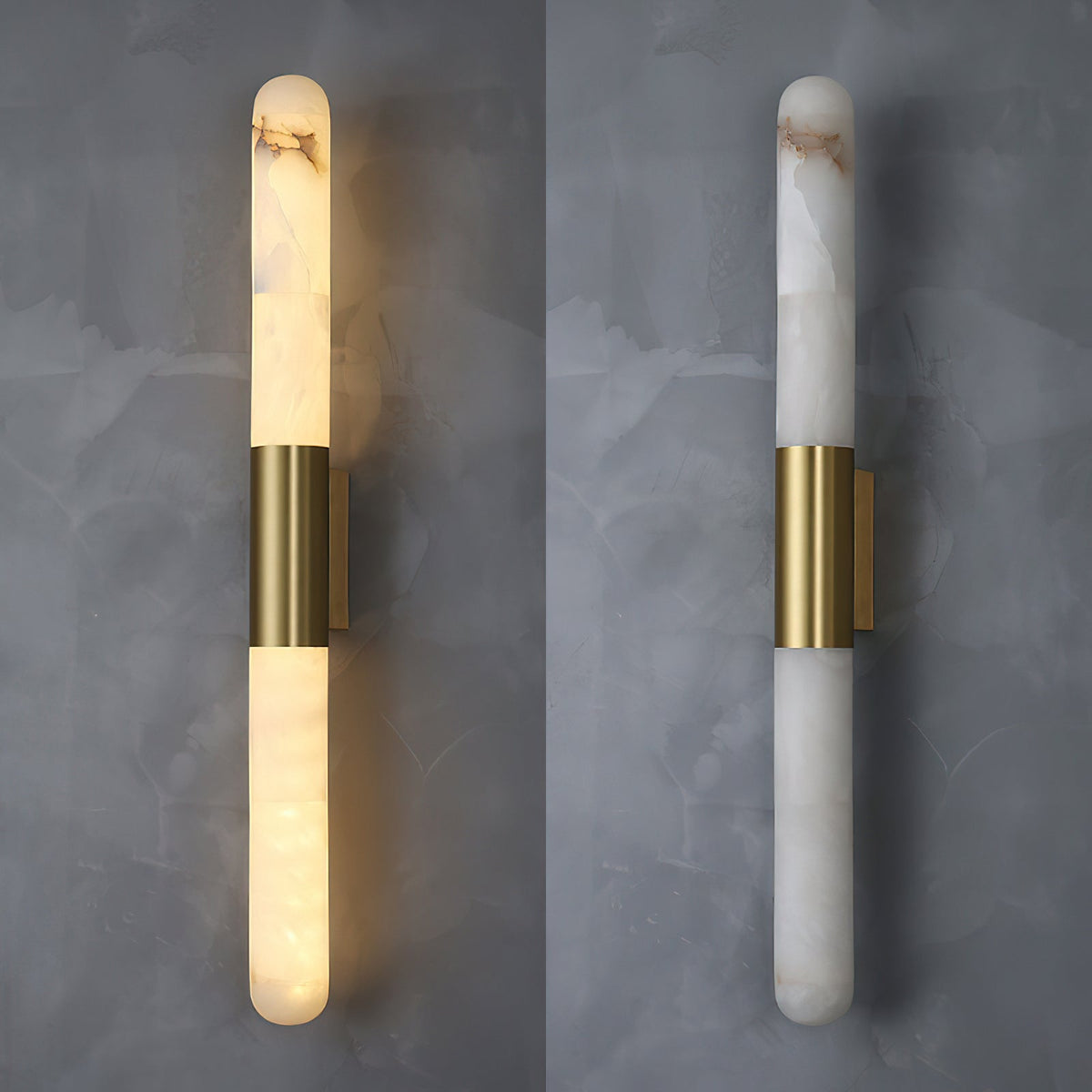 Alborette Alabaster Tube Wall Sconce
