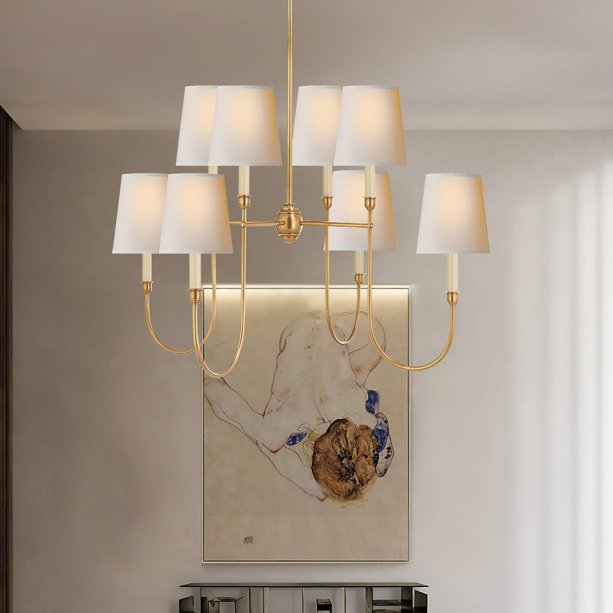 Jitanus Chandelier Luxury Brass Fabric