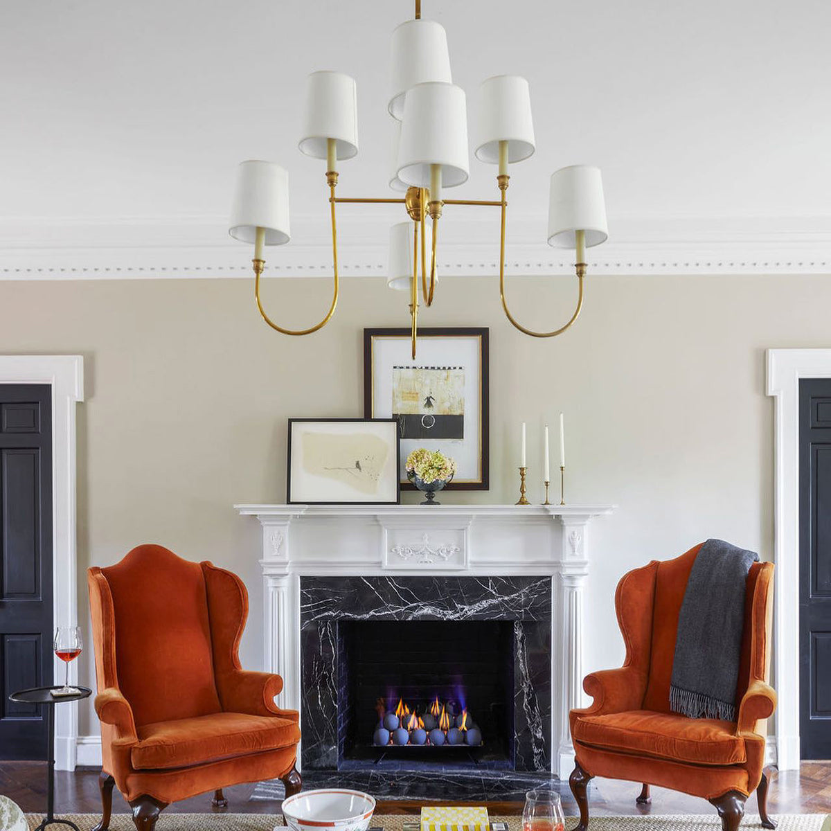 Jitanus Chandelier Luxury Brass Fabric