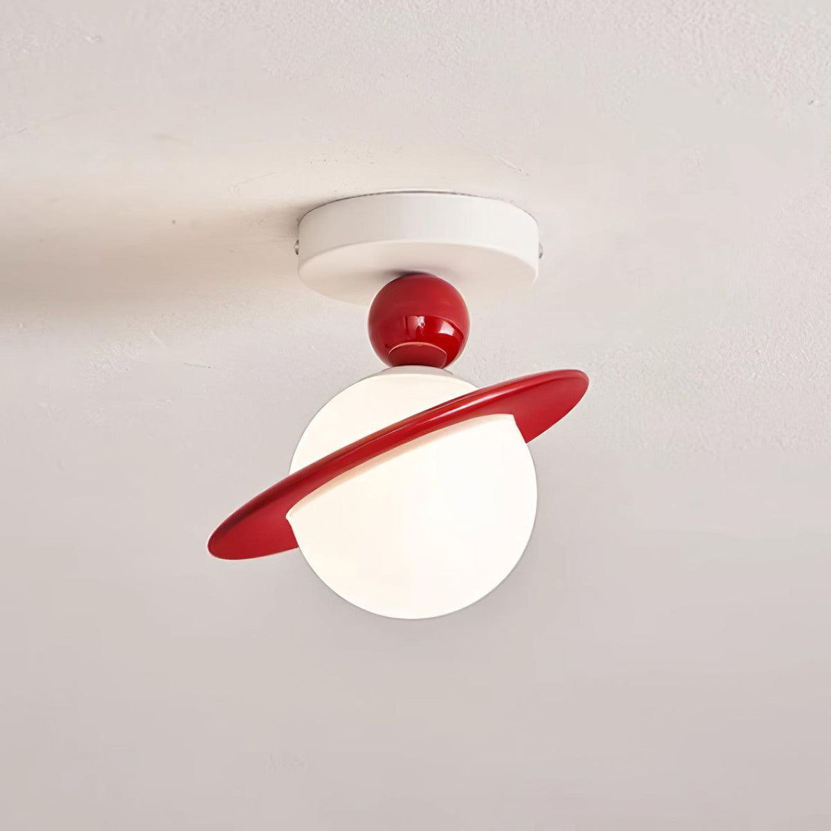 Selvian Ceiling Light Red and White Sputnik Retro