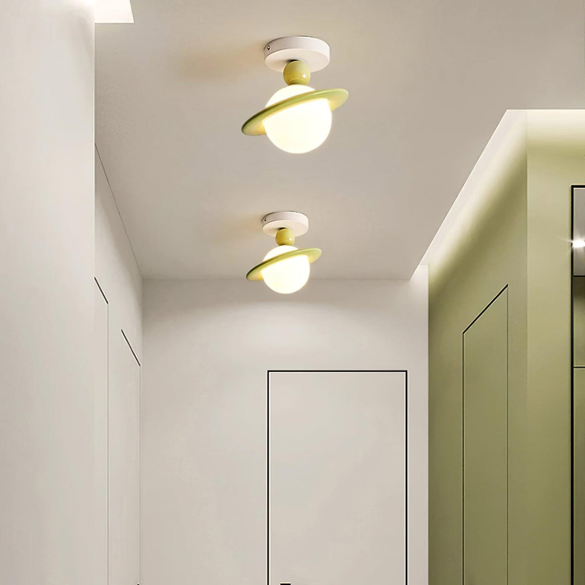 Selvian Ceiling Light Red and White Sputnik Retro