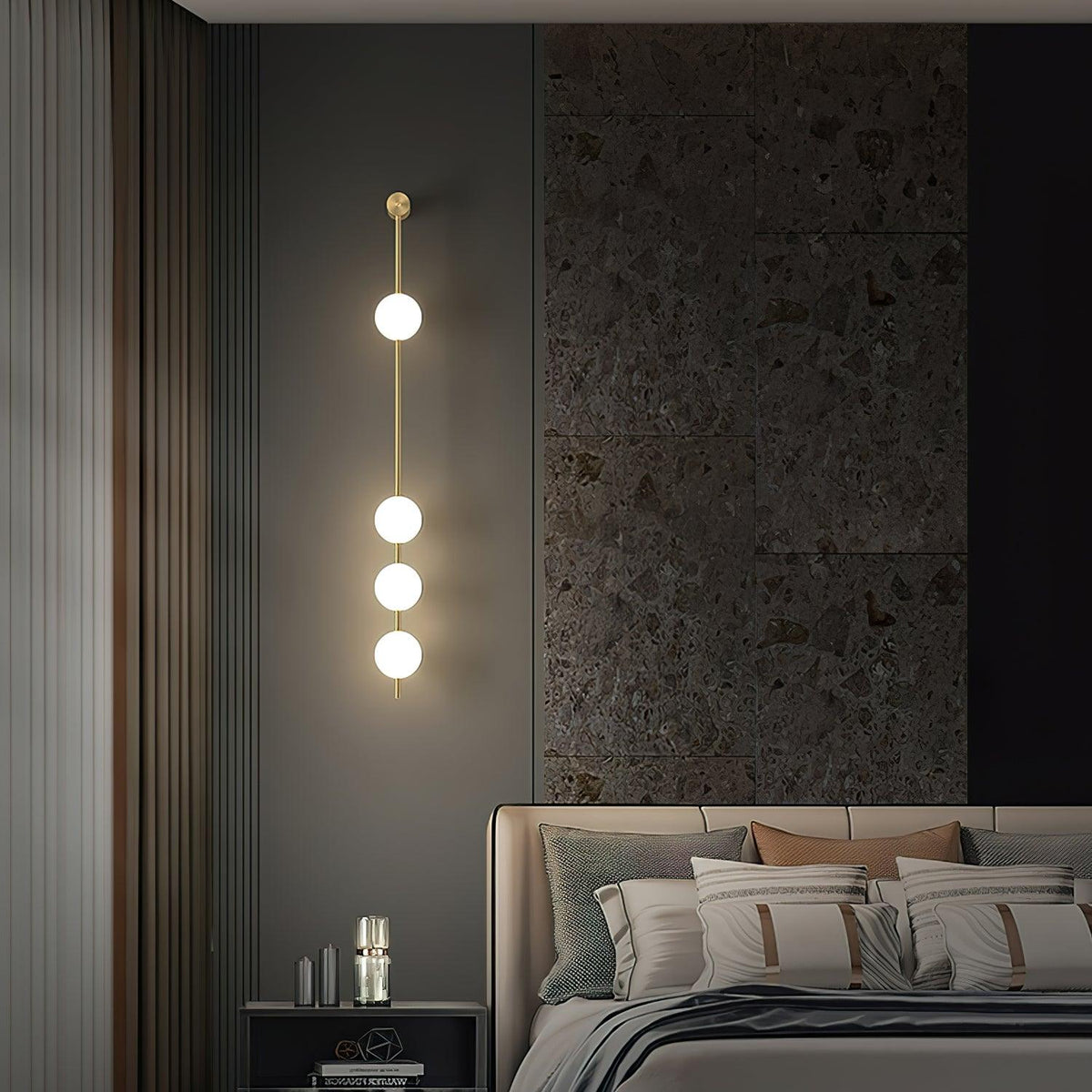 Soloiella Wall Lamp Vertical Balls Brass
