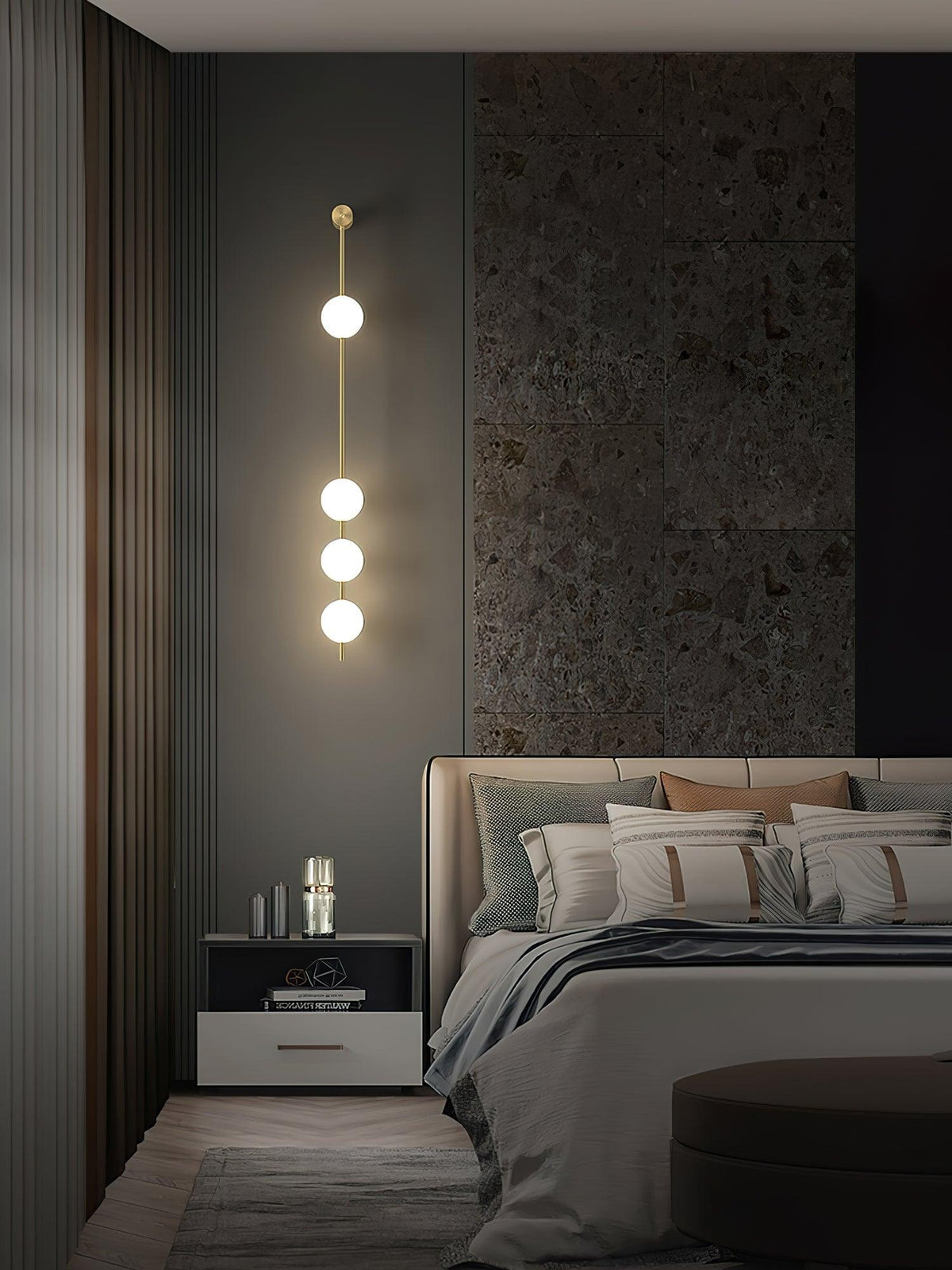 Soloiella Wall Lamp Vertical Balls Brass