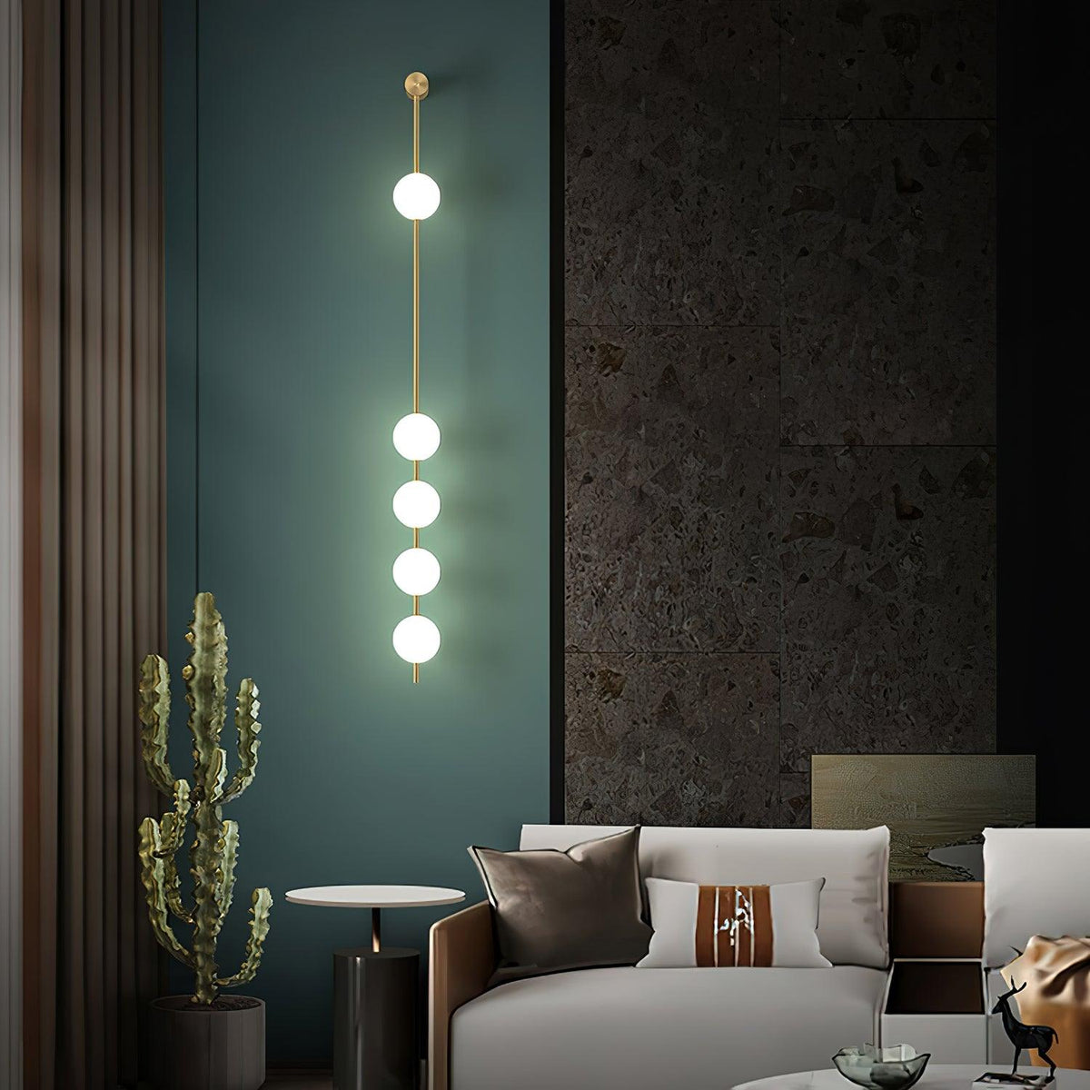 Soloiella Wall Lamp Vertical Balls Brass