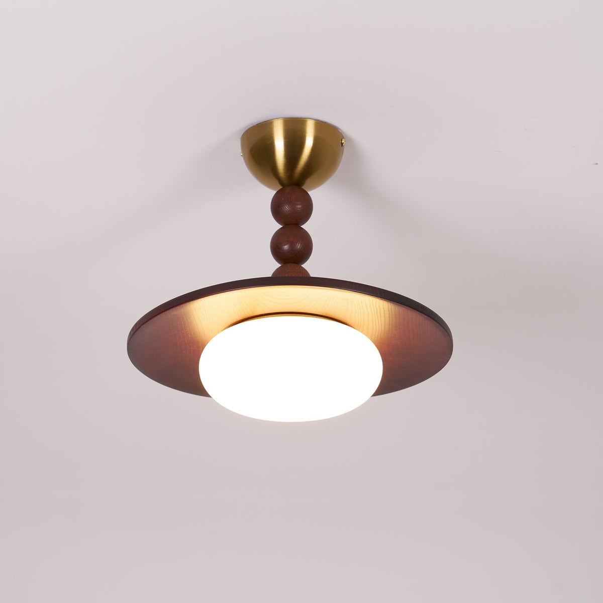 Tovupur Ceiling Light Walnut Color & White Imitation Alabaster