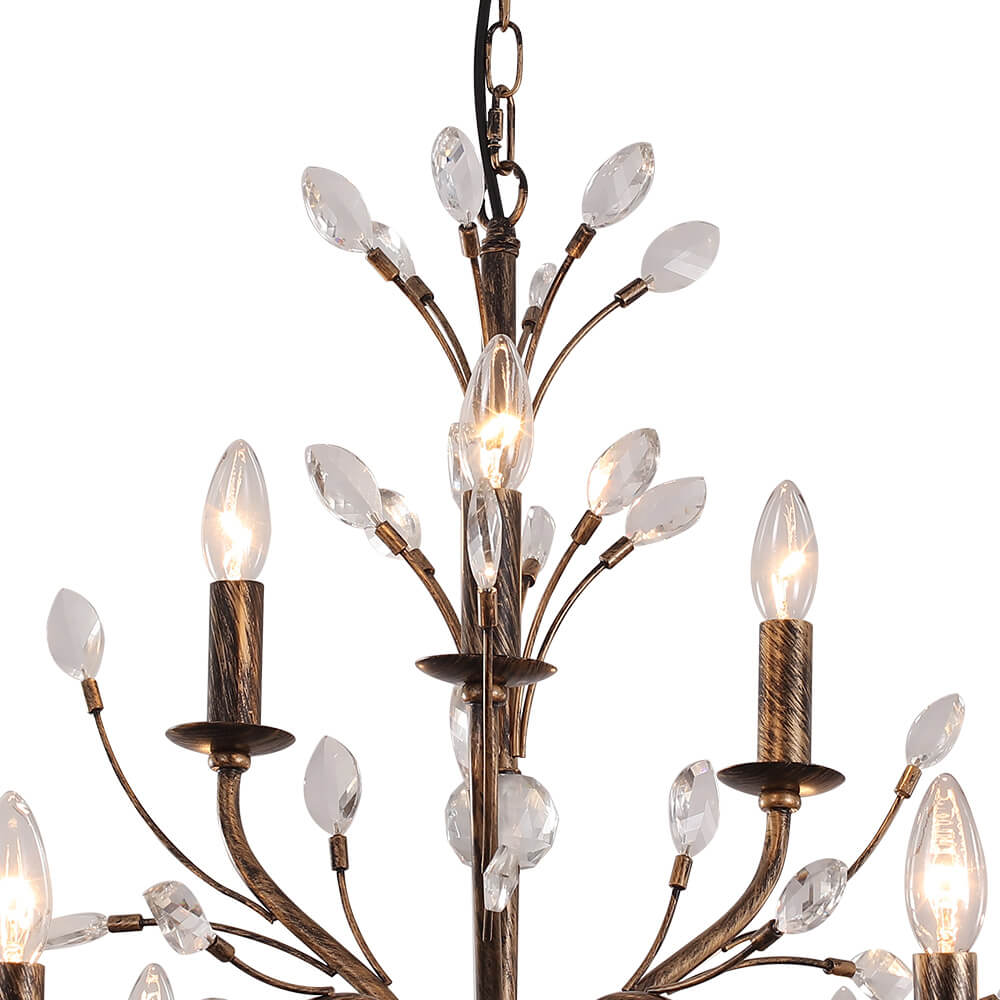 Jorne Vintage Antique Floral Crystal Chandelier