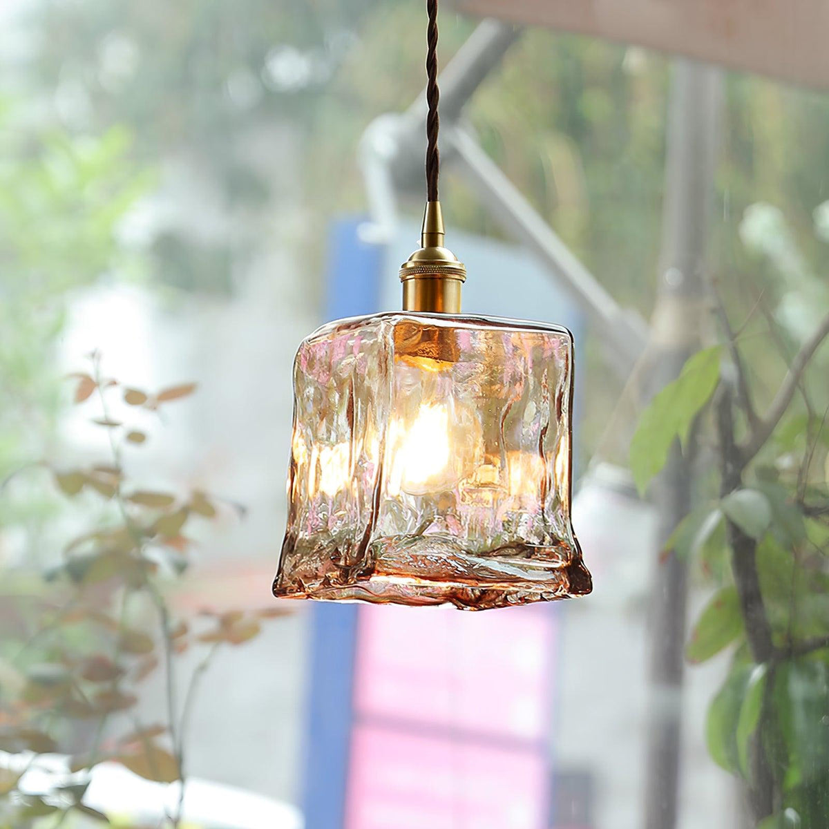 Celirira Vintage Glass Pendant Light